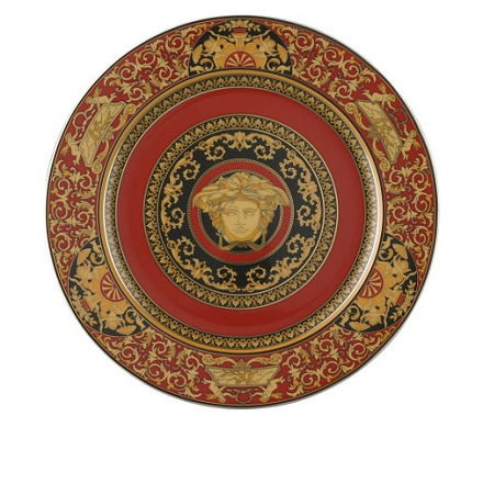 Marcador de posição da placa Versace Medusa Rosso - 30 cm