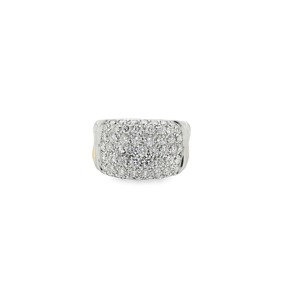 Bague en or blanc et jaune avec diamants