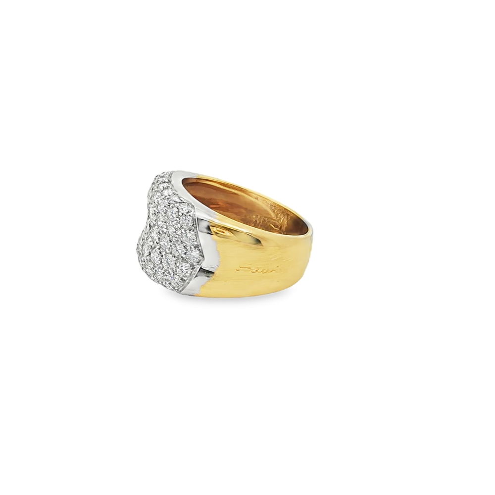 Bague en or blanc et jaune avec diamants