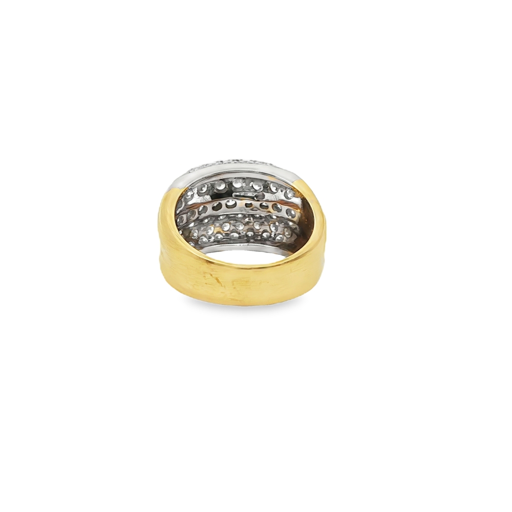 Bague en or blanc et jaune avec diamants