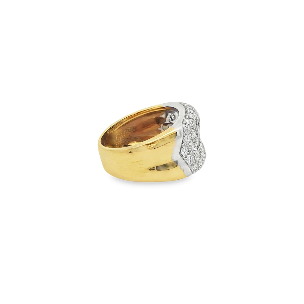 Bague en or blanc et jaune avec diamants