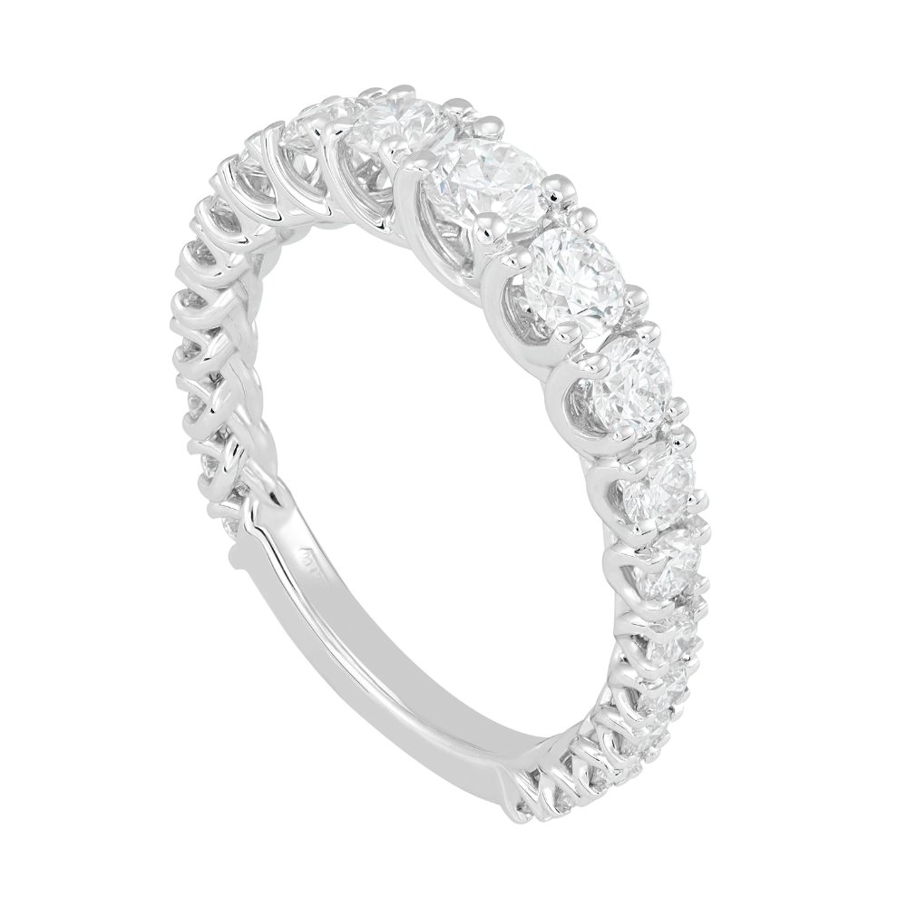 Anmutiger Schuppenring aus Weißgold und Diamanten