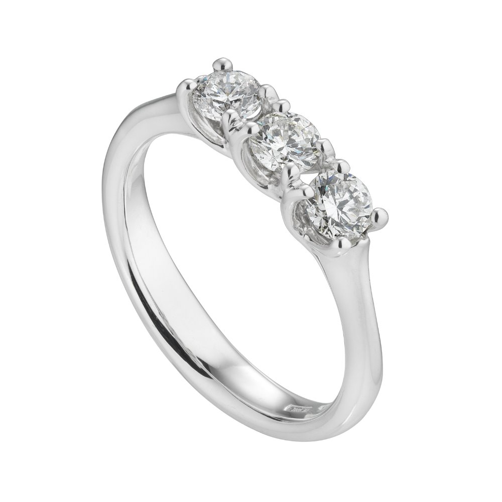 Grace Linear Trilogy Ring in White Gold