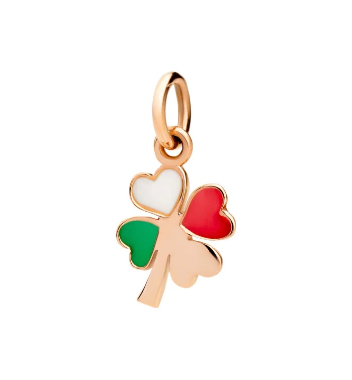 Four-Leaf Clover Charm in Rose Gold and Enamel | Dodo