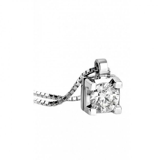 Girocollo Puntoluce in Oro Bianco e Diamanti 0.26 Ct.