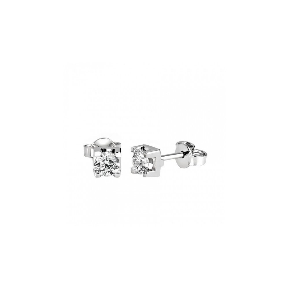 White Gold and 0.77 Ct Diamond Earrings.