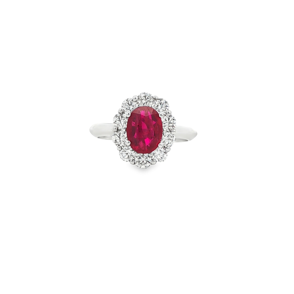 6x8 Oval Ruby and Diamond Ring