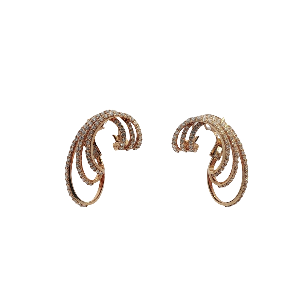 Rose Gold Earrings with Diamonds