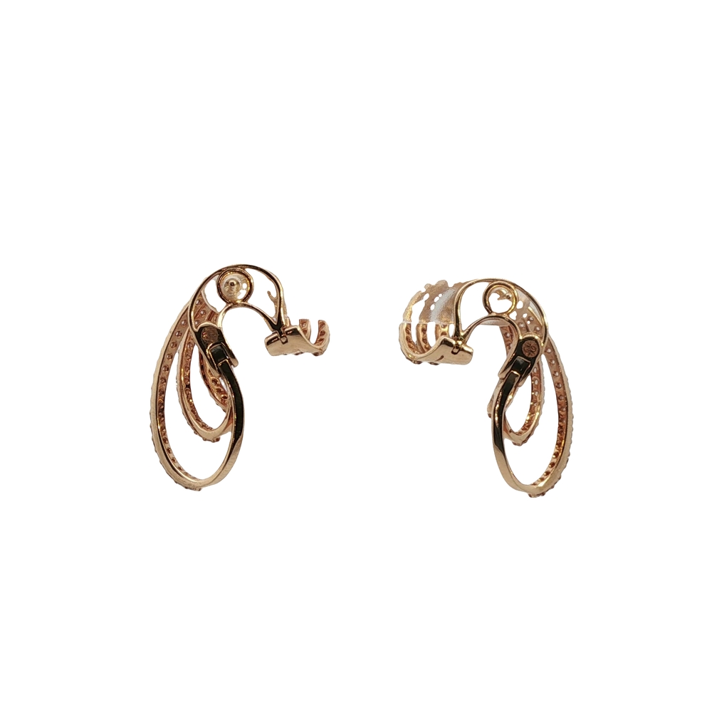 Rose Gold Earrings with Diamonds