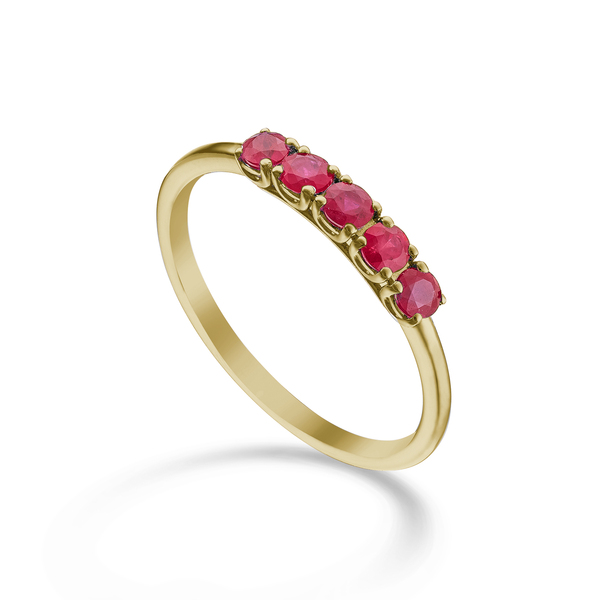 Yellow Gold Ring with Rubies