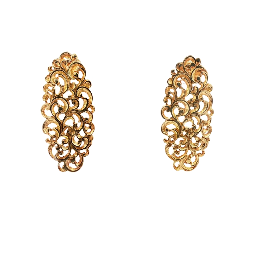 Yellow Gold Plated Silver Drop Earrings