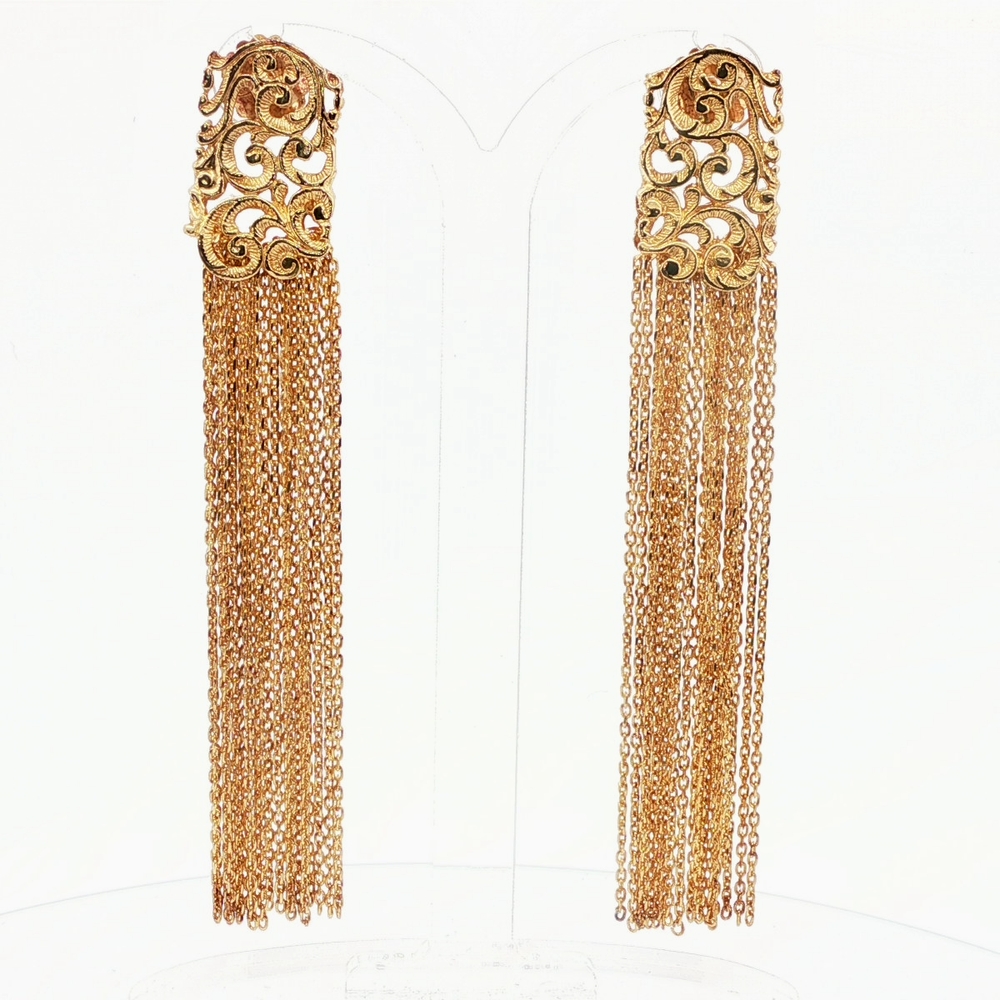Yellow Gold Plated Silver Drop Earrings