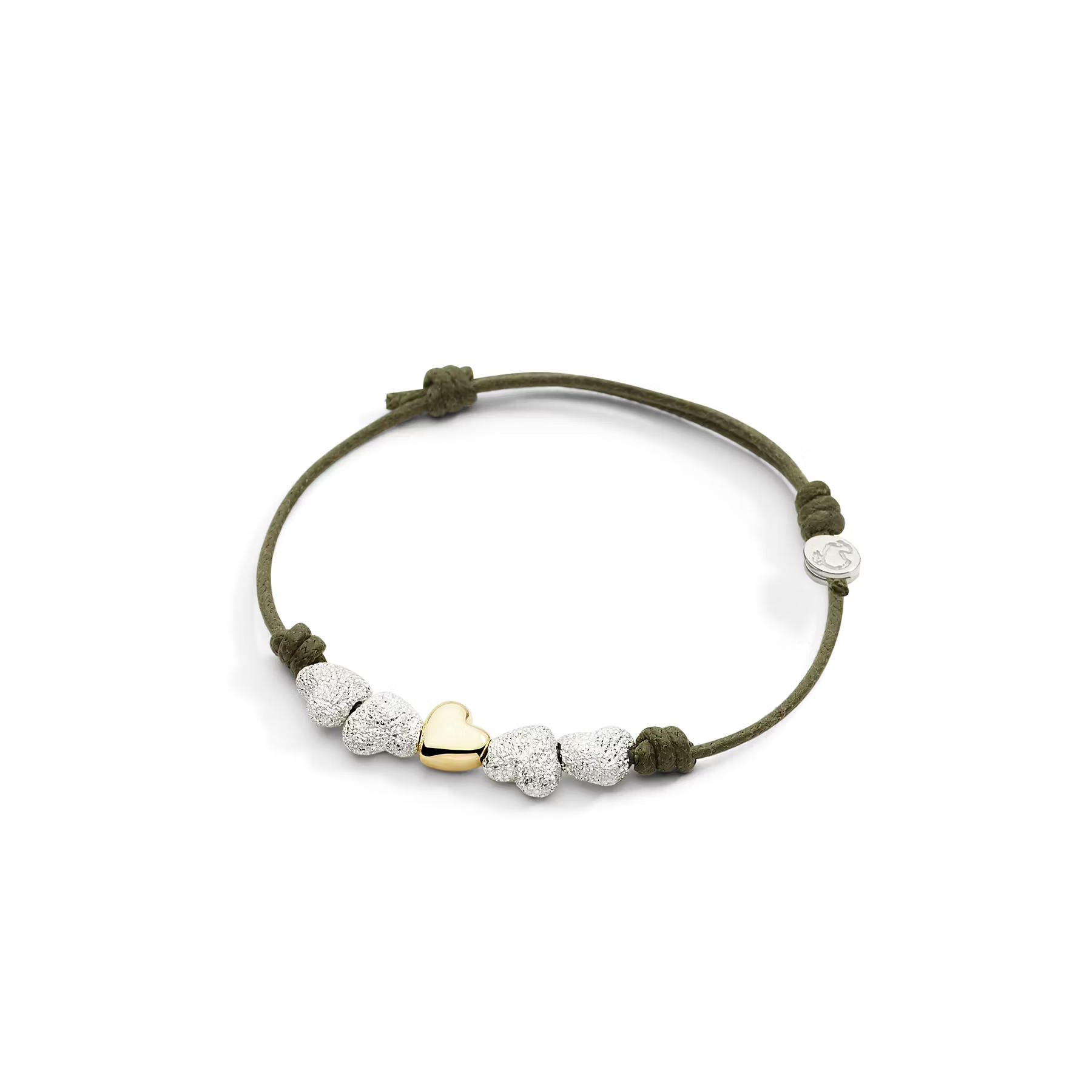 Componentes de coração em prata com diamantes - 4 peças