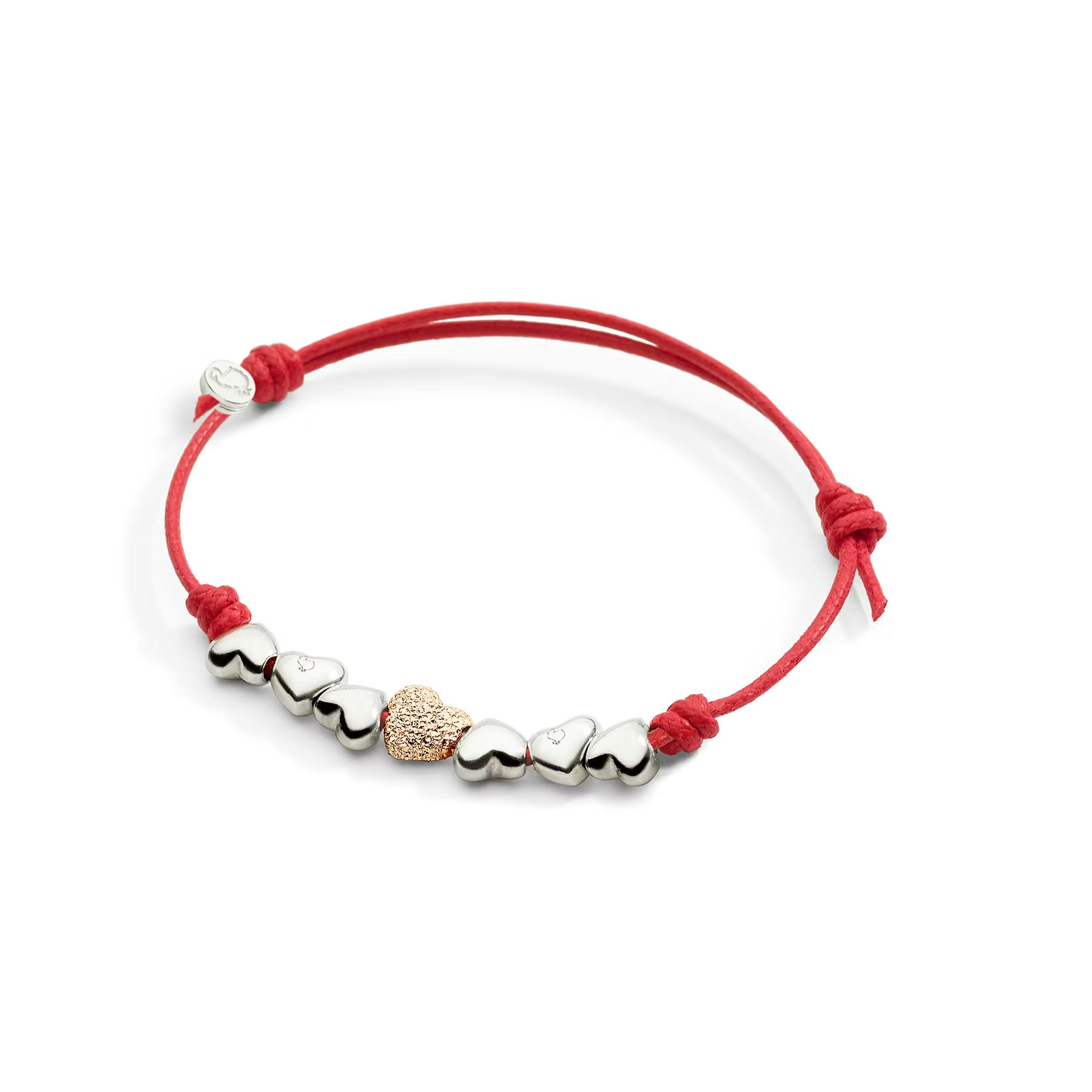 Componentes em forma de coração em ouro rosa com diamantes